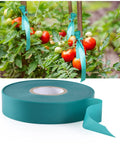 Ultra Stretch Garden Tie Tape 1 Inch Wide 200 Foot Reusable Green Plant Ties Heavy Duty No Fuss Thick Vinyl Ribbon in use