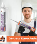 Man holding Heavy Duty Concrete Epoxy Anchoring System For Rebar And Threaded Rods AE15 Two Part Acrylate Epoxy With Cartridges