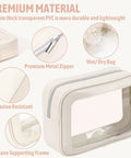 Five Piece Diaper Bag Organizer Set With Clear Waterproof Pouches featuring premium metal zipper and abrasion-resistant frame.