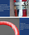 Portable Grain Pumping Suction Auger, Screw Conveyor showing durable red hose and adjustable hoop, wear-resistant for easy setup
