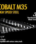 Four Spiral Flute Cobalt Step Drill Bit For Metal And Plastic, Twelve Step Unibit From Three Sixteenth To Seven Eighths Inch With M35 TiAlN Coating And One Quarter Inch Hex Shank, Impact Ready, Beast Mode Drill Bit For Stainless Steel And Aluminum