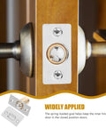 Close-up of 4 sets adjustable door ball catch latch with strike plate for wood doors stainless steel and copper