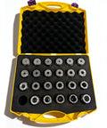 ER40 Collet Set 23 Pcs One Eighth To One Inch Pro Grade High Precision Spring Collets in yellow case
