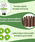 67 Piece Seed Pod Kit For Indoor Hydroponics System with domes, sponges, and labels for optimal plant growth.