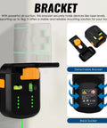 Dead On 4 In 1 Wall Laser Level Kit Featuring Bright Green Line And Integrated Dust Collection Mount For Slick Home Renovation And Precision Woodworking Builds, showing detachable bracket with suction grip.