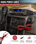 In Vehicle CB Radio Power Cord With 3 Pin Plug 2 Wire 16 AWG Fused Cable 15 Amp Auto Fuse White Color 1.5m in use in car