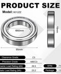 6012ZZ deep groove ball bearing, 60x95x18 mm, double metal shield, pre-lubricated