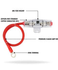 8 Gauge Power Wire 1ft With 100 AGU Fuse Holder And Ninety Nine Point Nine Percent Oxygen Free Copper Soft Touch Jacket