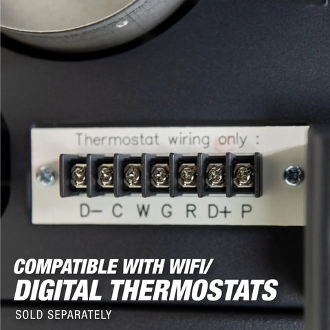 Thermostat wiring terminal for Ceiling Mounted Forced Air Unit Heater With 50000 Btu Dual Fuel Propane Natural Gas.