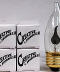 Flame Shaped Flicker Flame LED Bulbs Box Of 5, E26 Base, 3 Watt Orange Glow That Mimics Real Candle Light