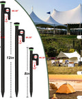 Heavy Duty Tent Stake Set 20 Pcs 16 Inch Forged Steel Stakes 0.35 Inch Diameter for versatile outdoor use shown with tents