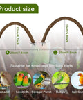 Natural Wood U Shaped Bird Perches For House Cage 2 Pack, size measurements for small to medium birds.