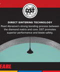 Cross-section of Diamond Porcelain Tile Blade For Hard Ceramics And Stone With Mean Cutting Power using Direct Sintering Technology.
