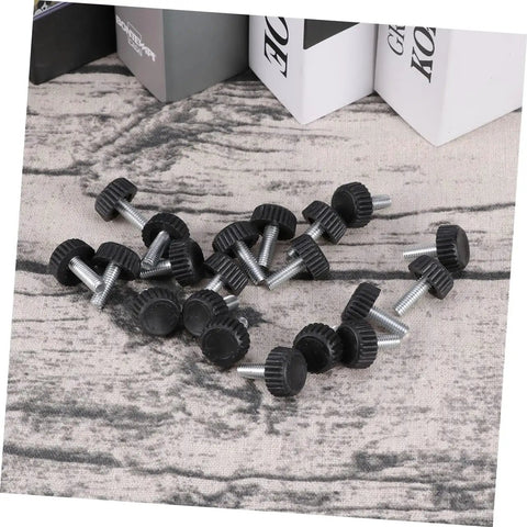 20 Pc Adjustable Furniture Feet With Threaded Plastic Glides No Sweat Setup Floor Savers for leveling desks and chairs.