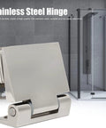Top Shelf Heavy Duty Frameless Glass Door Hinges Constructed From Premium Corrosion Resistant 304 Stainless Steel for bathroom installation.