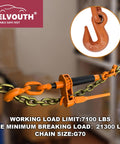 Heavy Duty Ratchet Binder 4 Pack Folding Handle Load Binder For 5/16 And 3/8 Grade 70 Chain, 7100 Lbs Working Load Limit
