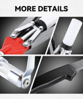 Close-up details of 21 Inch Hand Rivet Nut Tool Set With 5 Guide Nozzles, showing chrome-plated stainless steel components.