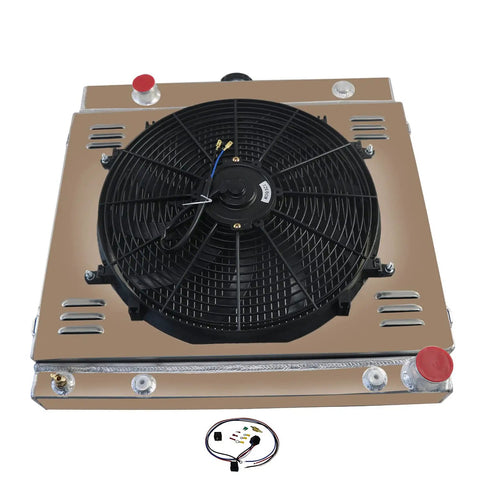 All Aluminum 3 Row Radiator Upgrade for Classic Dodge D W 100 150 200 250 Vans and Plymouth Trailduster with Shroud Fan Relay Kit
