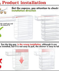 Product installation guide for Super Clean 4 Pack Clear Acrylic Desk Organizers Holding 16 Drawers To Sort Makeup Stash.