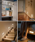 Installed Five Pack 6 Inch Wireless Under Cabinet Lights Rechargeable LED Motion Sensor Lights With 3 CCT Dimmable Stick On