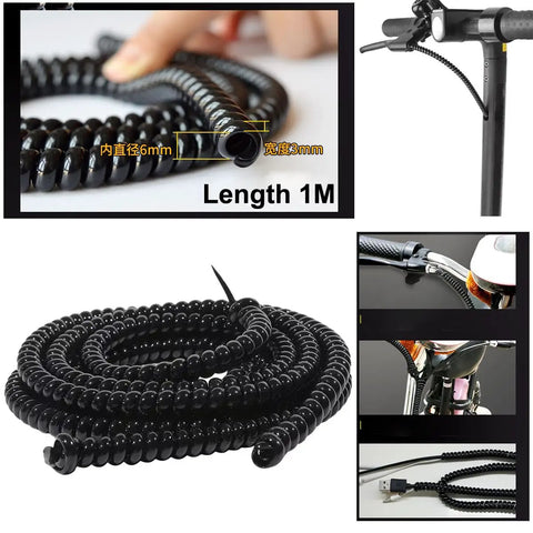 2 Pack Bike Brake Cable Housing Protectors Non Scratch Rubber Frame Guards Sleeve Spiral Covers for Bicycle Transmission