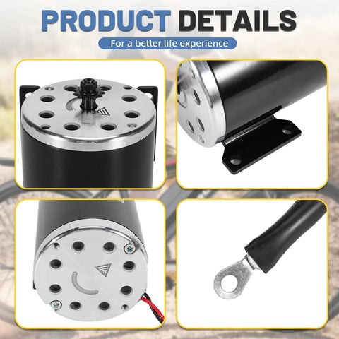 48V 1000W Brushed DC Motor For Scooters E Bikes Go Karts And Mini Bikes With 11 Tooth Sprocket Reversible Replacement For MY1020 ZY1020G Compatible Fits Right In