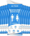 Unisex Disposable Urinal Bags For Travel And Camping, 12 Pack Emergency Urine Kit For Men And Women, Leak Proof With Secure Seal