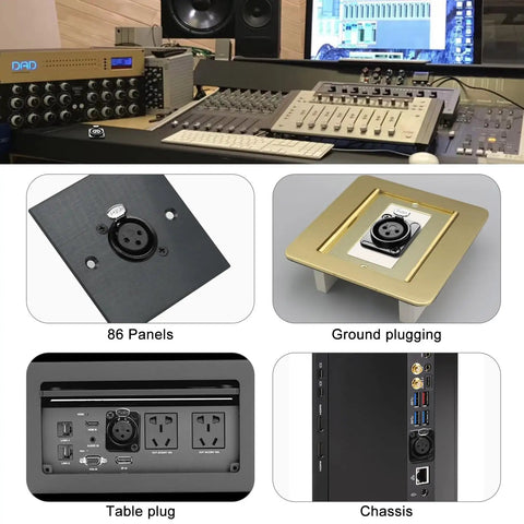 XLR Female To Female Panel Mount Cable Connector With 13.8 Inch Short Cable on mixing console