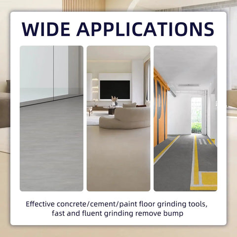 Wide applications of floor grinding using 3 Piece Trapezoid Diamond Grinding Disc Set 30 Grit For Floor Grinding Pads Concrete Granite Marble Stone Polishing M9 Mounting Hole Includes Long Teeth Arrow Teeth And Cylindrical Teeth Red For Roughing And Smoothing Floors