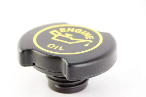 Ford EC743 Cap Assembly Oil Filler for Engine Oil System Replacement genuine OEM quality black plastic cap shown in side view