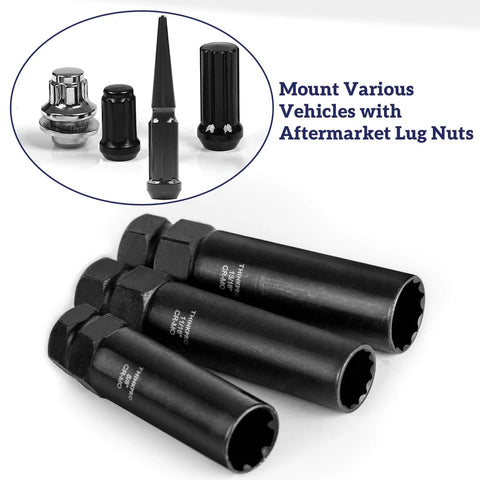 8 Piece Spline Lug Nut Master Key Set, Universal Locking Wheel Nut Remover Tool For 5 6 7 12 Spline And Hex Locks, Cr-Mo Steel Build