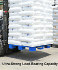 Heavy Duty Blue Plastic Pallet For Industrial Storage And Logistics Workhorse HDPE One Piece Pallet carrying stacked goods