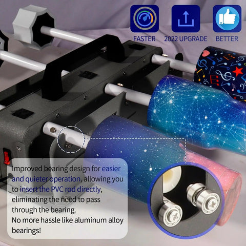 Six Cup Tumbler Turner For Crafts Two Way Spinner Machine Kit with glitter epoxy resin tumblers and pro grade switches