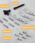 Beefy 3 Jaw Gear Puller Removal Tool Kit components including double hole pull foot, screw, and metal clip, heavy duty steel.