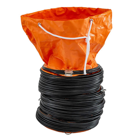 25 Foot PVC Flexible HVAC Duct Hose for 10 Inch Exhaust Fans Heavy Duty Flame Retardant Ducting with Spring Reinforcement and Rope End