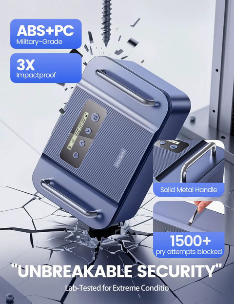 Timed Lock Box With Dual Metal Handles To Unplug From Your Phone Video Games And Social Media displaying military-grade security.