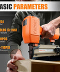 14 Gauge Pneumatic Concrete T Nailer with 400 Pcs 3/4 Inch T Nails, Accepts 3/4 Inch To 2-1/2 Inch Nails in use on wood