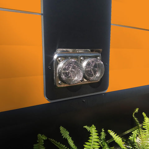 RV Furnace Vent Screen Kit For Camper With Stainless Steel Mesh Screens And Bug Screen Covers on exterior