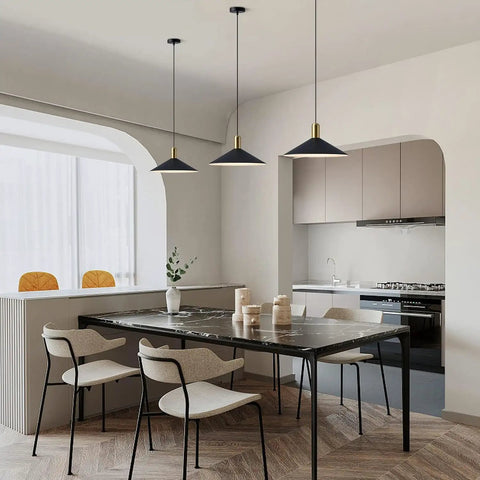 Dope Farmhouse Matte Black Barn Pendant Light With Brass Accents One Light Dome Pendant For Kitchen Island And Dining Room