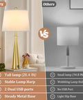 Comparison between Two Dope Gold Table Lamps with USB Ports and standard lamp, highlighting size, functionality, and stability.