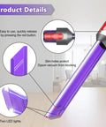 Product details of Crevice Tool With LED Lights Quick Release Nozzle for Dyson V7 V8 V10 V11 V15 cordless vacuum cleaners.