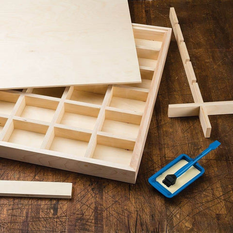 Wooden grid project made using Cross Lap Jig For Precise Half Lap Joints Quick Table Saw Setup For Latticework Wine Racks Torsion Boxes