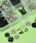 Must Have 100 Pairs Hook And Eye Set With Skirt And Bra Hooks And Eyes And Sew On Snaps In 3 Styles Silver And Black