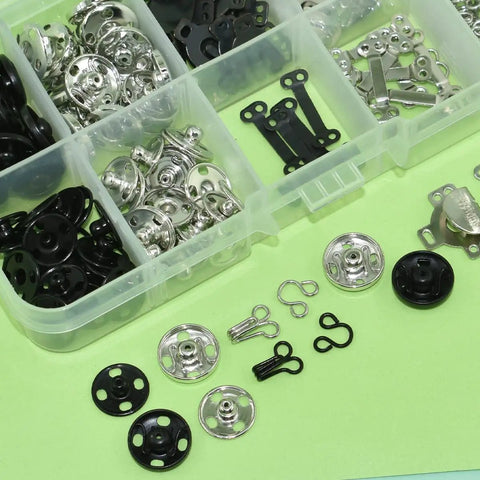 Must Have 100 Pairs Hook And Eye Set With Skirt And Bra Hooks And Eyes And Sew On Snaps In 3 Styles Silver And Black