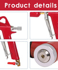 Professional Air Texture Spray Gun With 1.5 Gallon Hopper And Three Easy Swap Nozzles close-up of valve and nozzle details.