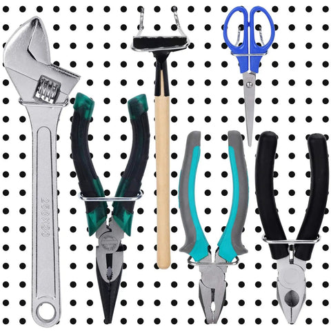Stainless Steel Double Loop Pegboard Hooks Set For Plier Holders 16 Piece Heavy Duty Tool Organizer Display Hooks for Garage