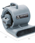 Straight Up Pro Gear Industrial 12 Pack Carpet Dryer Fan with gray housing and control panel for moisture eradication.