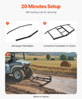 Tow Behind Drag Harrow 74 Inch Wide Driveway Grader Built Tough From Q235 Steel setup steps with tractor attachment illustration