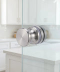 Two Pack Glass Shower Door Handles For Homes And Offices Silver Aluminum Alloy Round Single Hole Mount Heavy Duty Built To Last