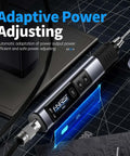 Close-up of Go-To 2 In 1 Heat Set Insert Tool And Soldering Iron Kit 100W with adaptive power display for 3D printing and electronics repair.